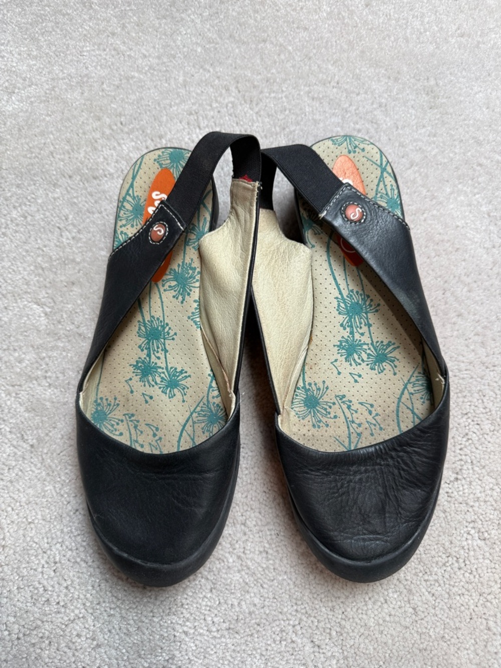 Softinos black leather sandals 37